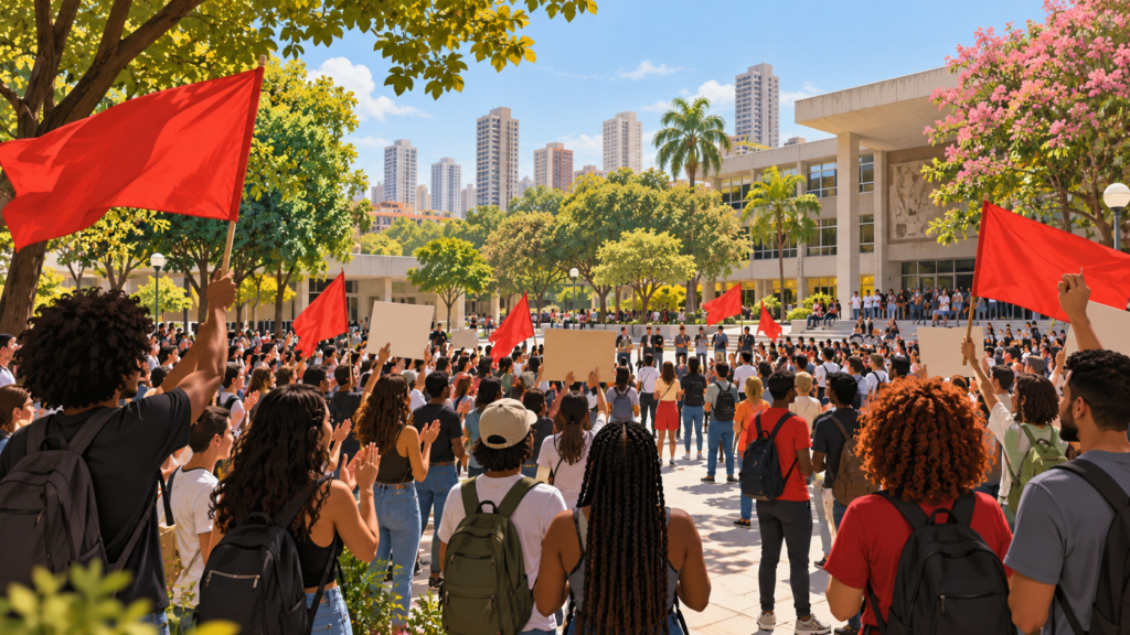 Ato pró-Lula reúne manifestantes na Praça Universitária na véspera do segundo turno
